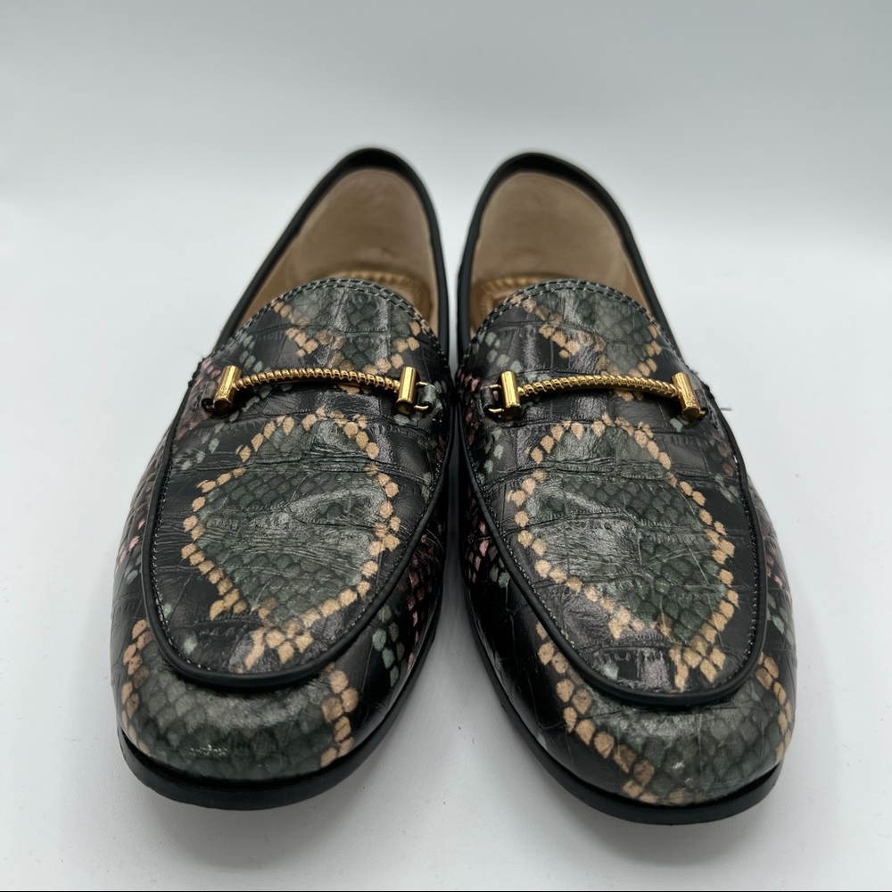 Sam Edelman Lior Leather Loafer Snakeskin Wintergreen Multi Sz 6.5 $179 EUC - Picture 2 of 9